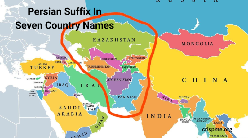 Persian suffix in seven country names